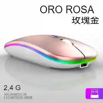 Mouse Ratón Recargable Inalámbrico Y Bluetooth 5.2+2.4g Rgb