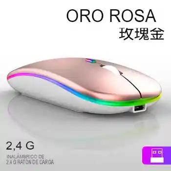 Mouse Ratón Recargable Inalámbrico Y Bluetooth 5.2+2.4g Rgb