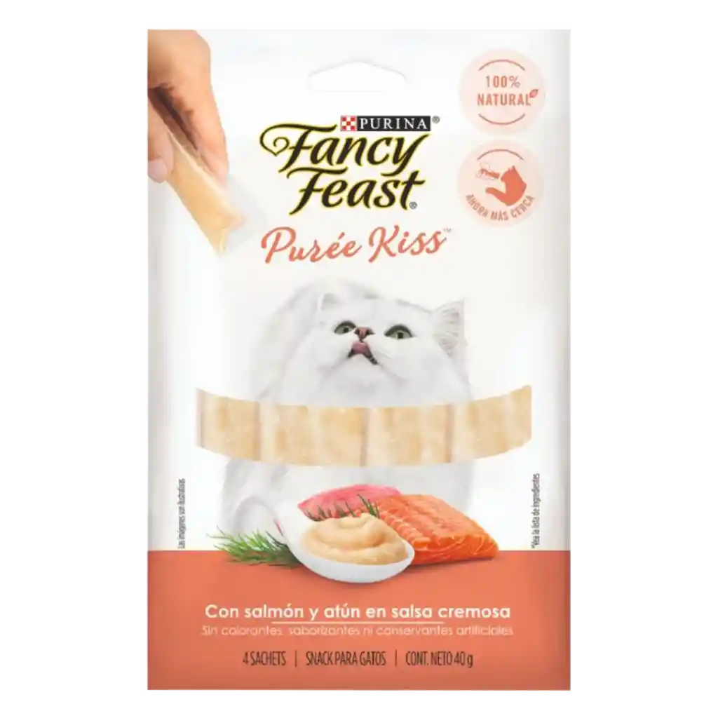 Fancy Feast Puree Kiss Salmon X4 40g