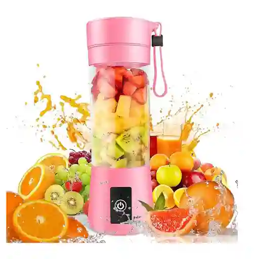 Licuadora Portatil Deportiva 380ml Inalambrica Batidos Fruta Color Rosa