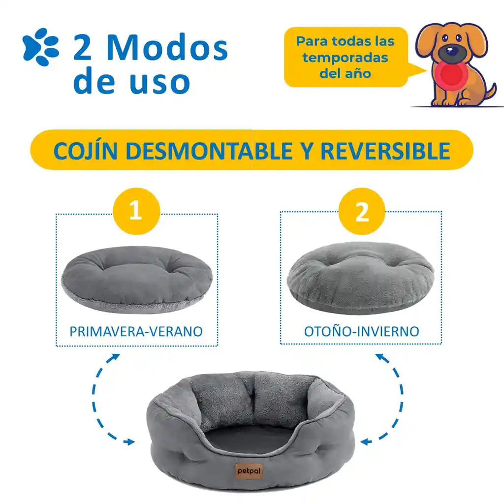 Cama Perro Gato Mascota Petpal Ultrasuave Blanda Antiestres