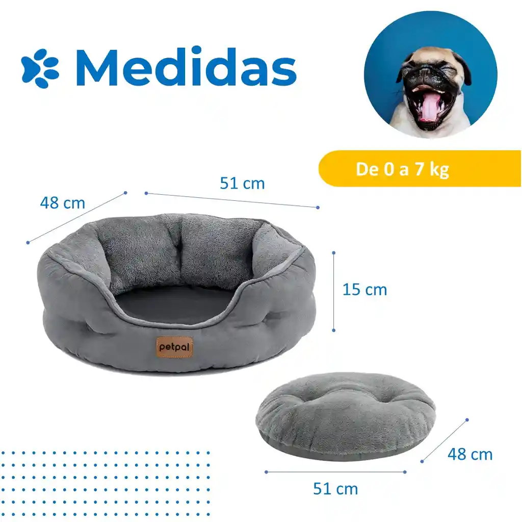 Cama Perro Gato Mascota Petpal Ultrasuave Blanda Antiestres