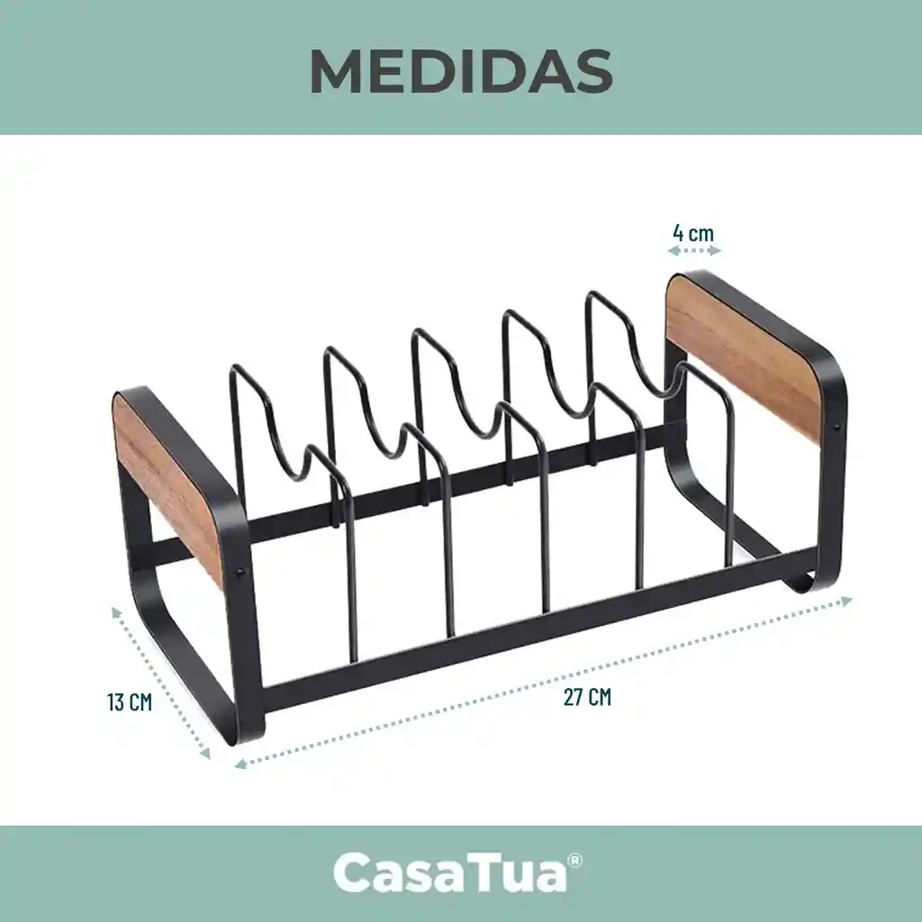 Secaplatos Organizador De Tapas Ollas Inoxidable Casatua