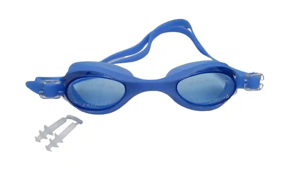 Gafas De Natación Con Tapa Oídos + Estuche - Azul