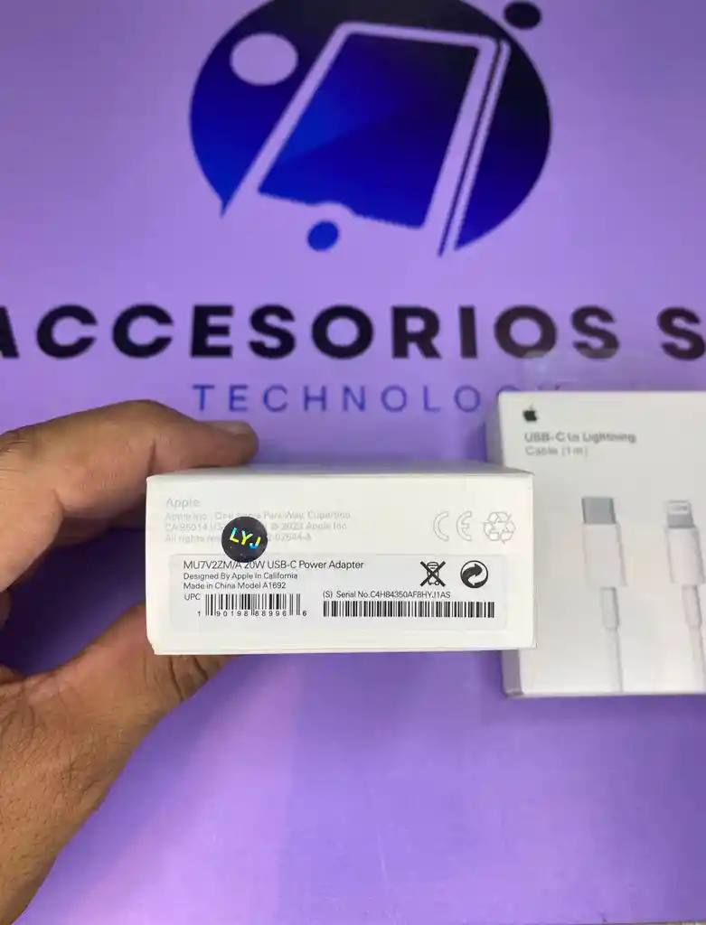 Cargador De Iphone 20w Original/usb-c Para Conectar Cable Lighting/
