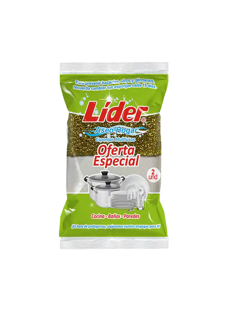 Oferta Esponja Malla + Dorada Plata Lider