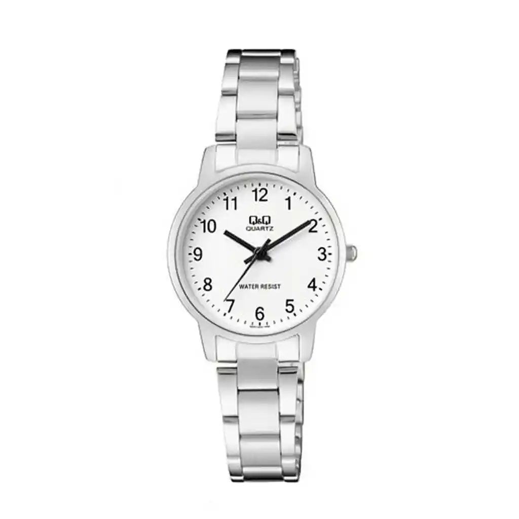 Reloj Para Mujer Qyq Qa47j204y Plateado Acero + Estuche