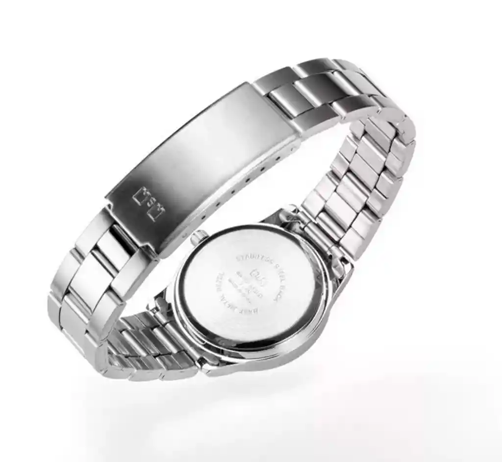 Reloj Para Mujer Qyq Qa47j204y Plateado Acero + Estuche