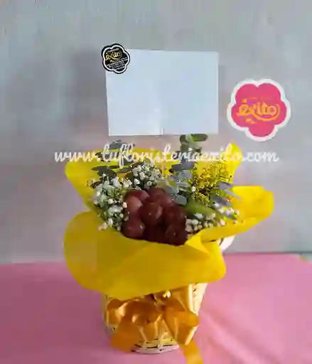 Caja Floral Con Frutas