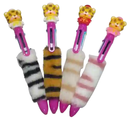 Lapicero Con Peluche, 6 Colores