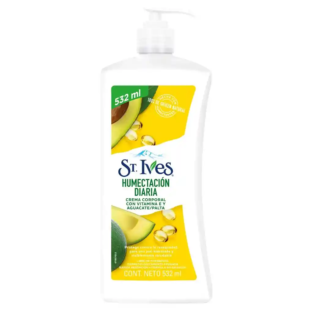 Crema Corporal St. Ives Humectacion Diaria Con Vitamina E Aguacate 532 Ml