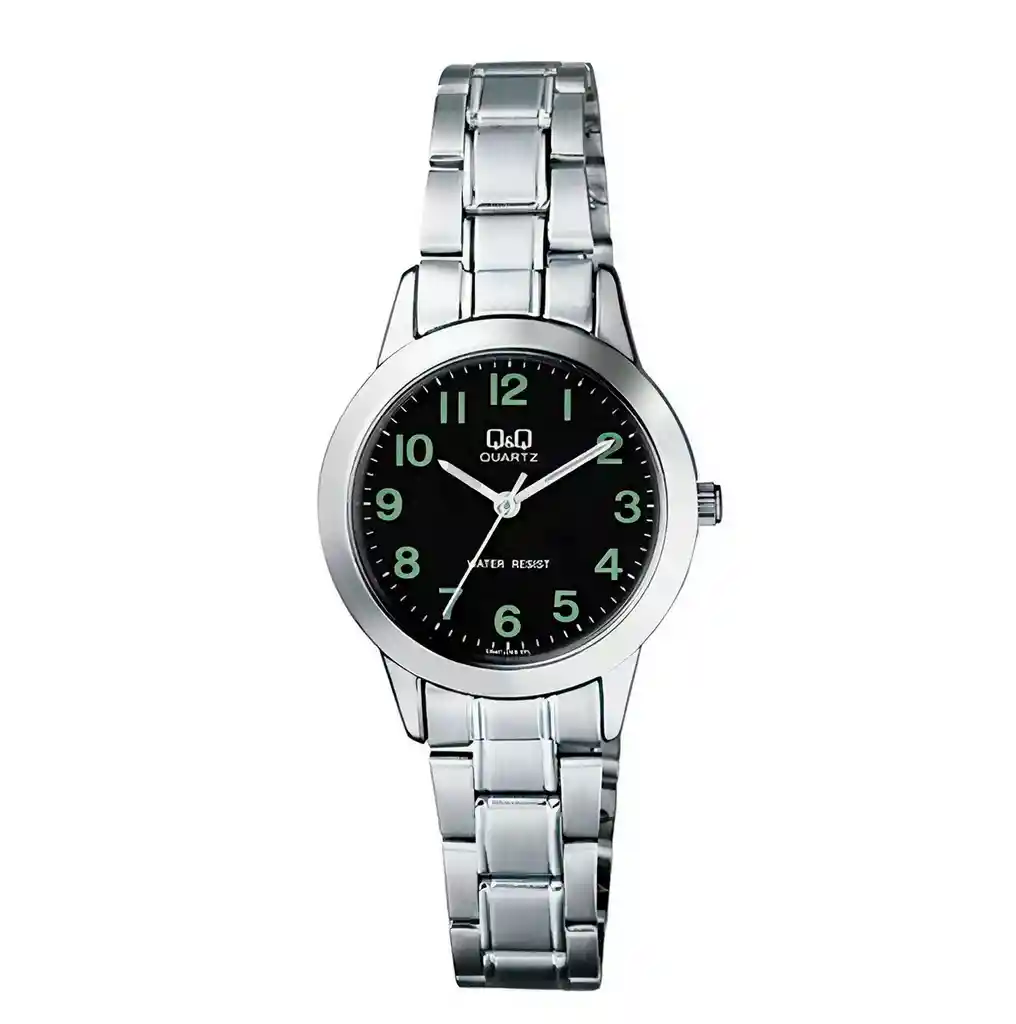 Reloj Mujer Qyq Q947j205y Acero Plateado Dama + Estuche