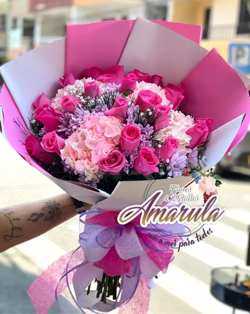 Ramo De Rosas, Astromelia Y Margarita
