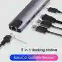 Adaptador Tipo C 5 En 1 Lan, Usb 3.0 , Tipo C, Hdmi Y Tipo C