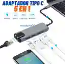 Adaptador Tipo C 5 En 1 Lan, Usb 3.0 , Tipo C, Hdmi Y Tipo C