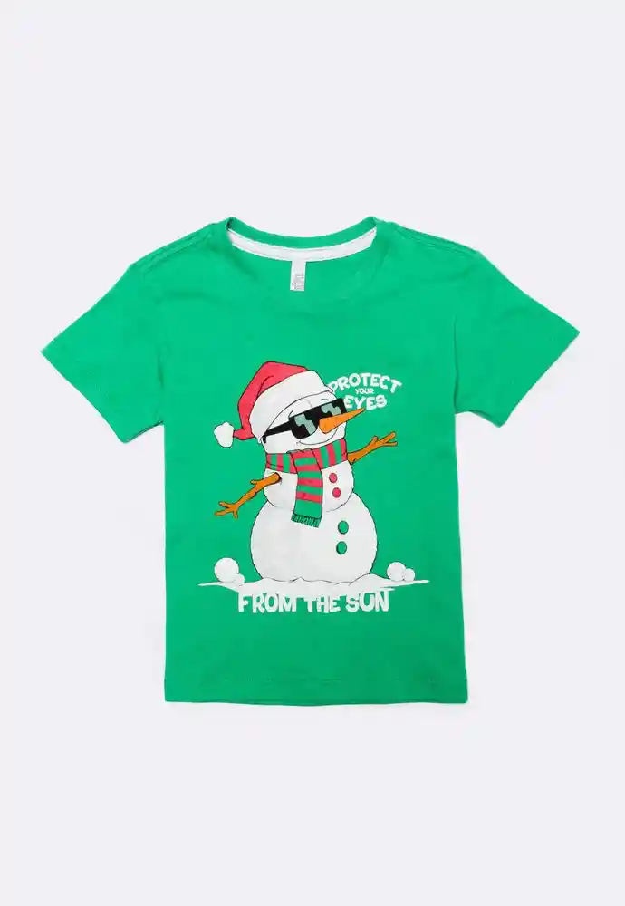 Camiseta Manga Corta 6/9 Meses-verde