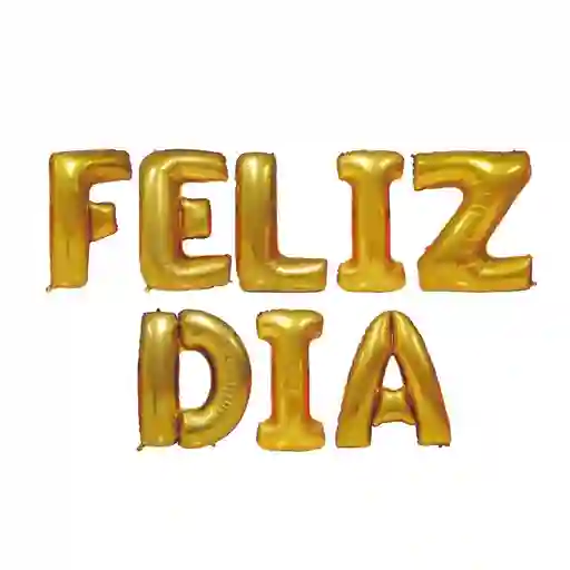 Letrero Feliz Dia Inflable Letra A Letra Dorado