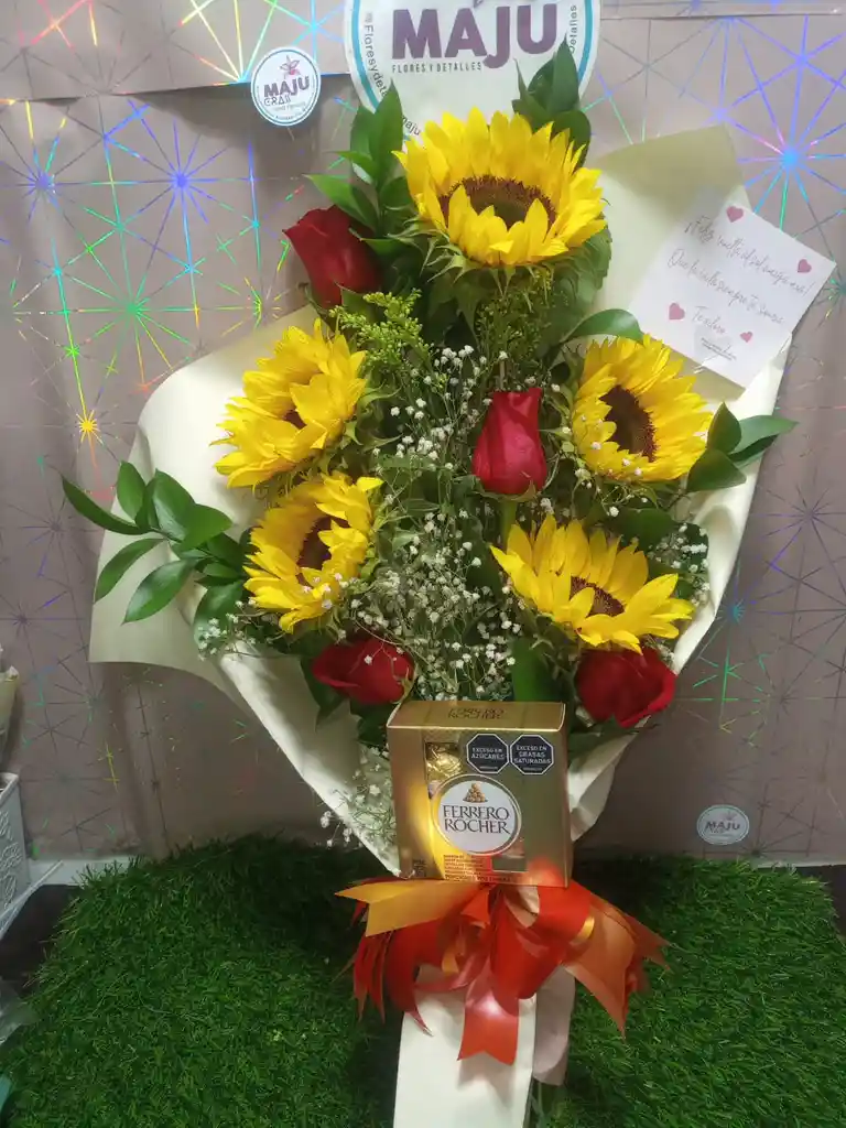 Ramo Magic Girasol Y Rosas