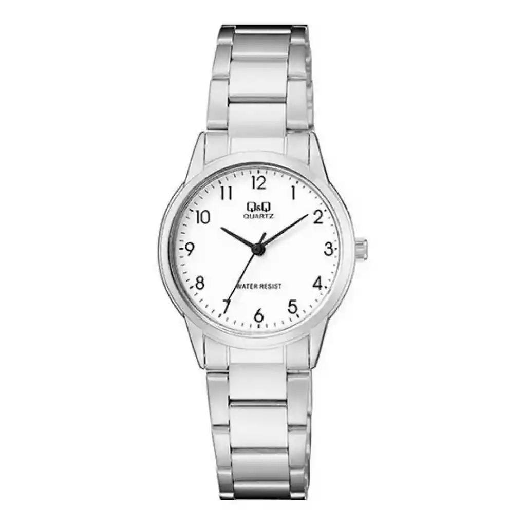 Reloj Para Mujer Qyq Qa45j204y Plateado Acero Dama + Estuche