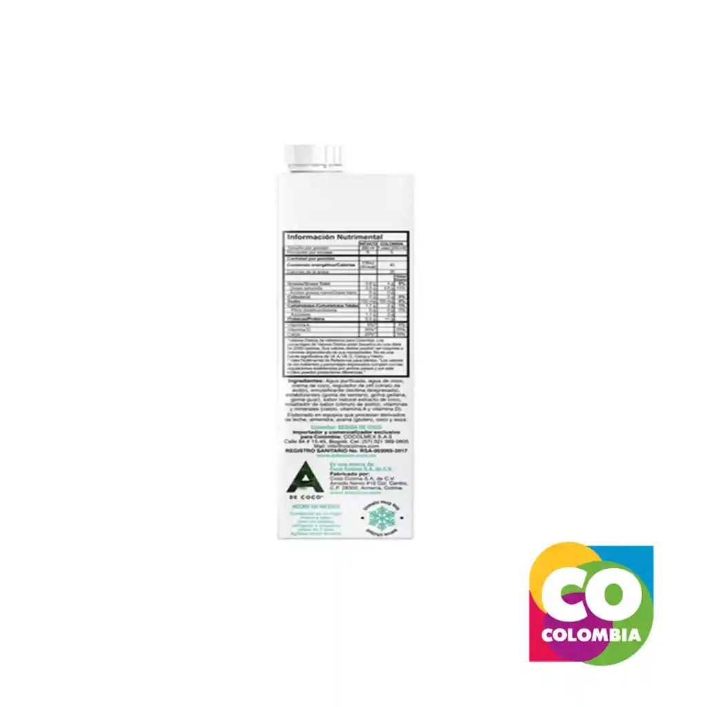 Bebida De Coco Marca A De Coco Embalaje De 1 Unidad Por 330ml