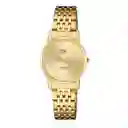 Reloj Qyq Mujer Qa57j010y Acero Dorado Dama + Estuche