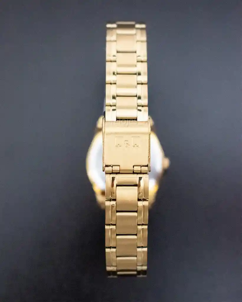 Reloj Qyq Mujer Qa47j010y Acero Dorado Dama + Estuche