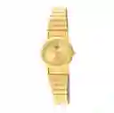 Reloj Para Mujer Qyq Q495j010y Dorado Acero + Estuche