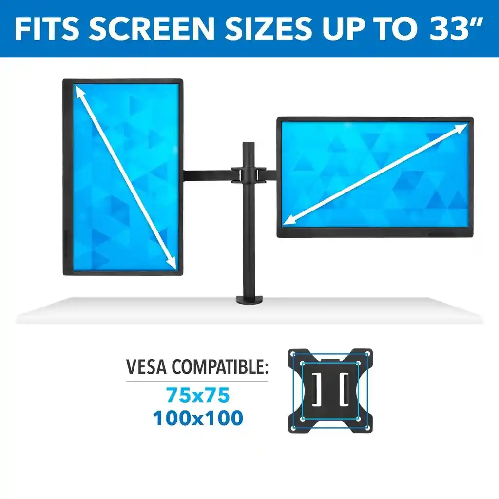 Soporte De Brazo Doble Para 2 Monitores Con Giro
