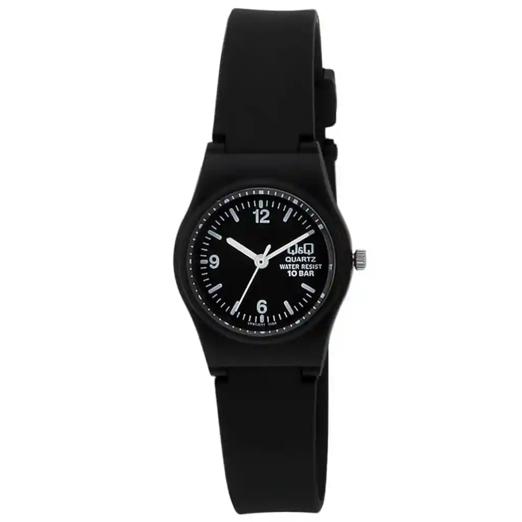 Reloj Para Mujer Qyq Vp47j011y Negro Deportivo + Estuche