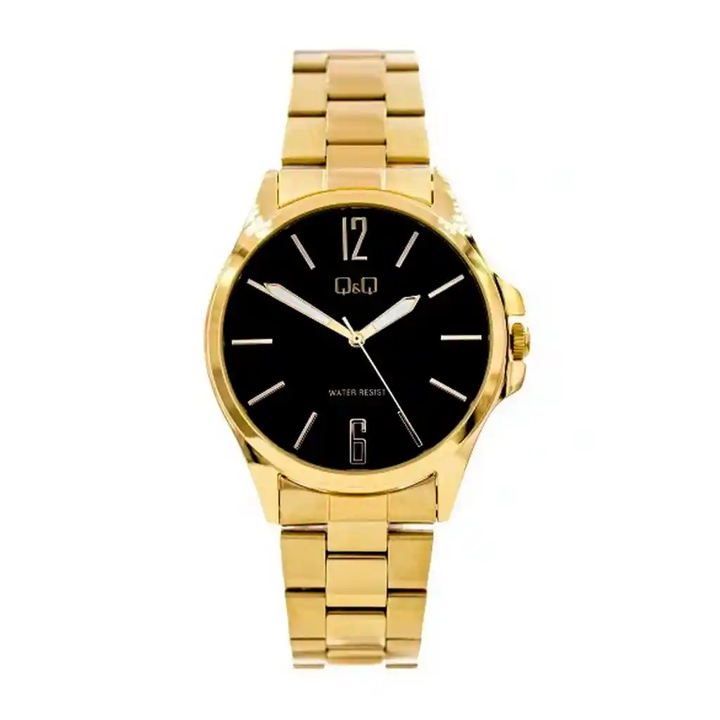 Reloj Para Hombre Qyq Hombre Qa06j002y Dorado + Estuche