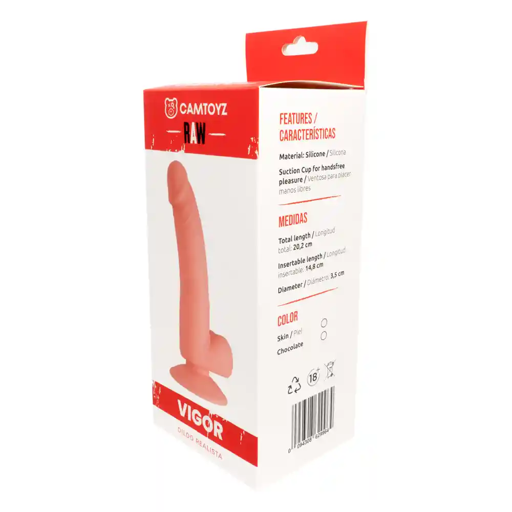 Dildo Realista Vigor Café 20.2 Cm Camtoyz