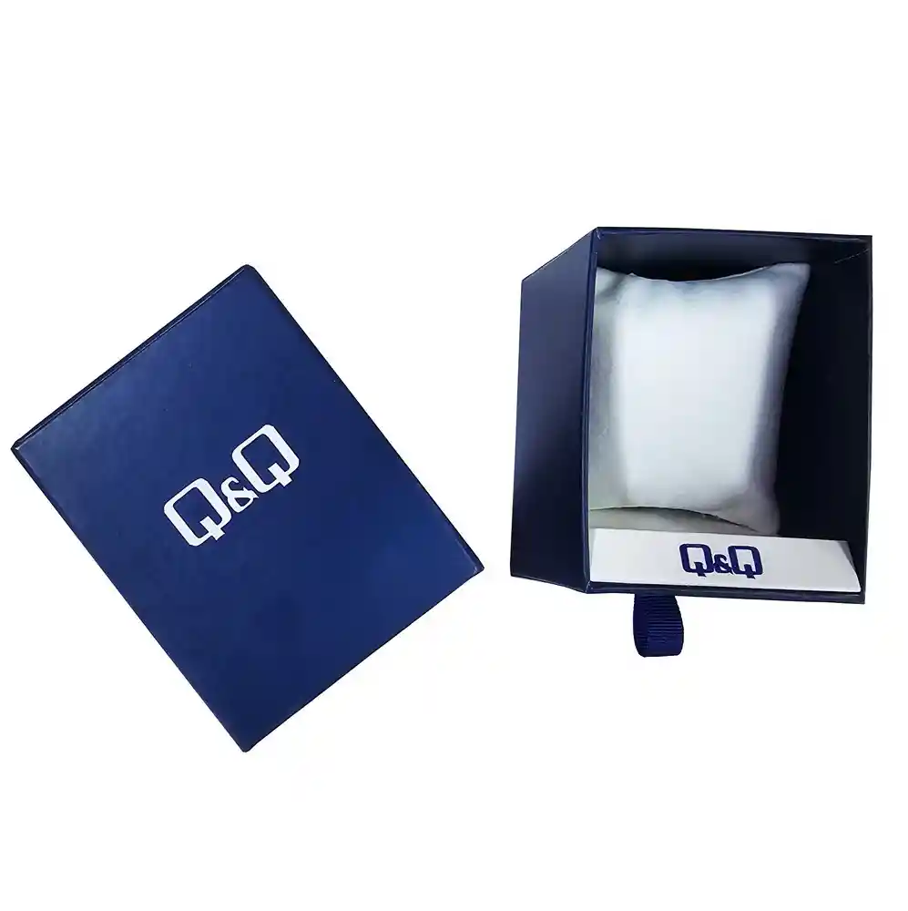 Reloj Para Hombre Qyq Qa46j004y Dorado Acero + Estuche