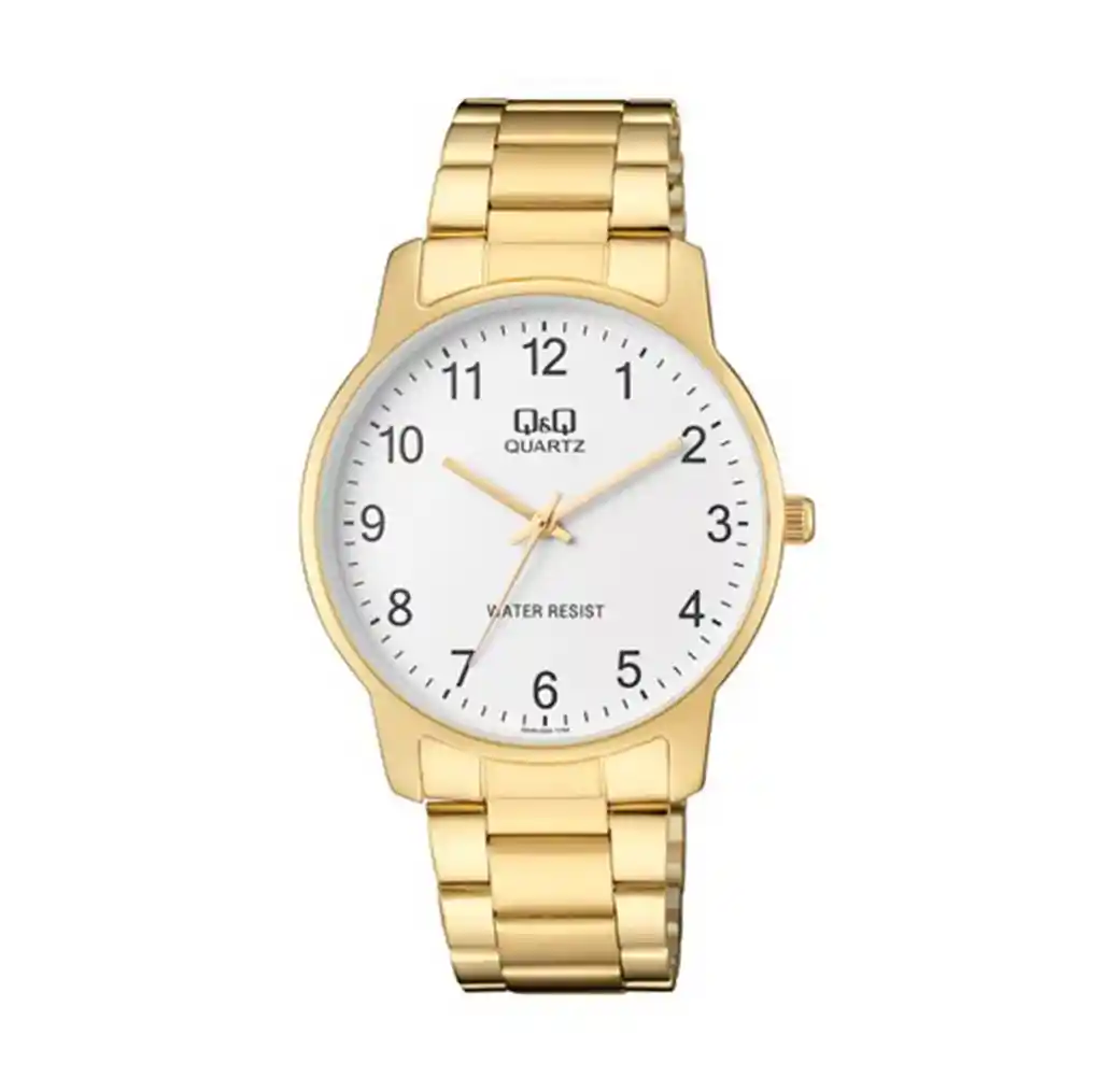 Reloj Para Hombre Qyq Qa46j004y Dorado Acero + Estuche