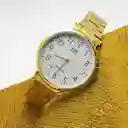 Reloj Para Hombre Qyq Qa46j004y Dorado Acero + Estuche