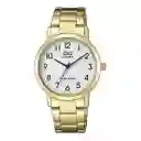 Reloj Para Hombre Qyq Qa38j004y Dorado Acero + Estuche