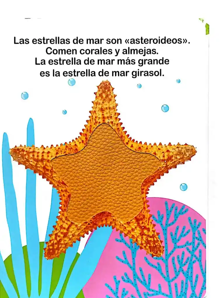 Libro Sensorial Tocar Y Sentir Animales Marinos Niños Bebes