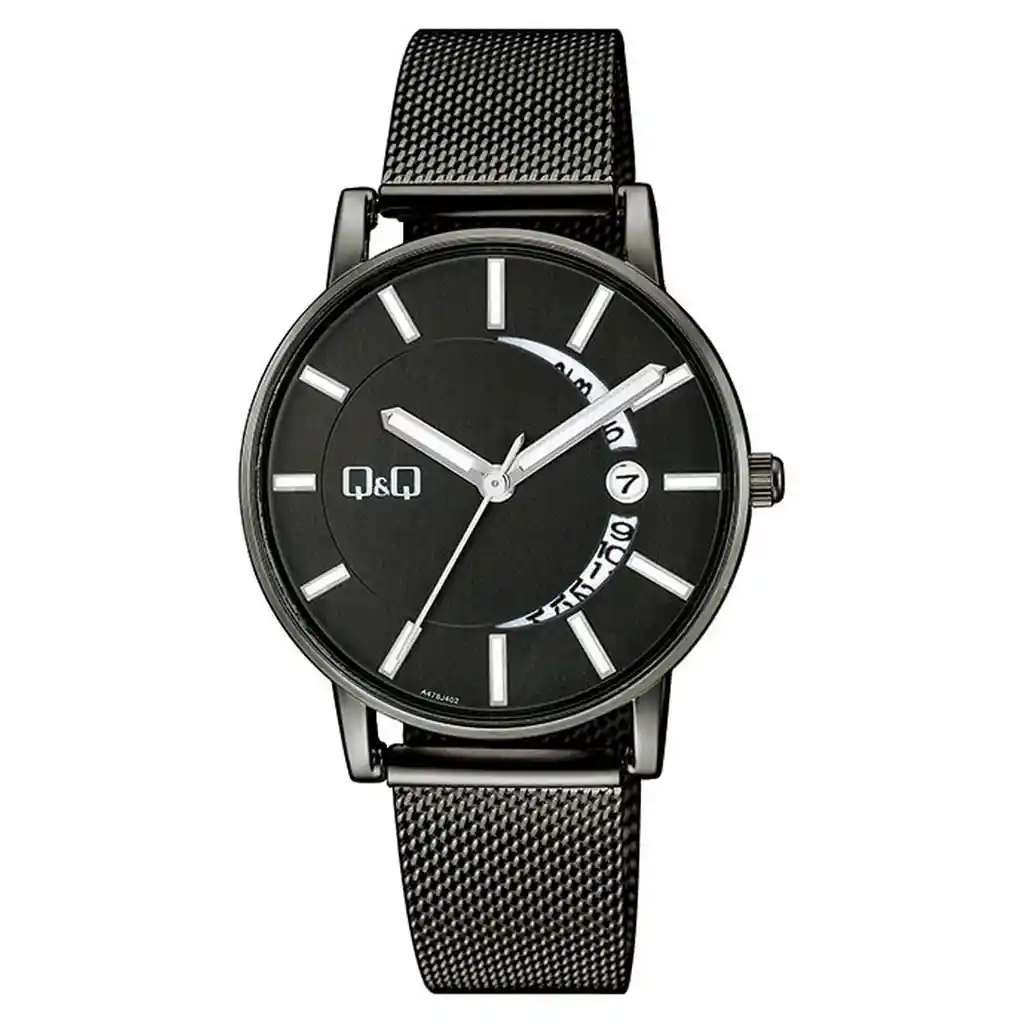 Reloj Para Hombre Qyq A478j402y Negro Pavonado + Estuche