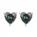 Aretes Topos Aretas Para Mujer Corazón Cristal En Plata 925