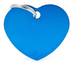 Placa Azul Corazón Grande Aluminio My Family