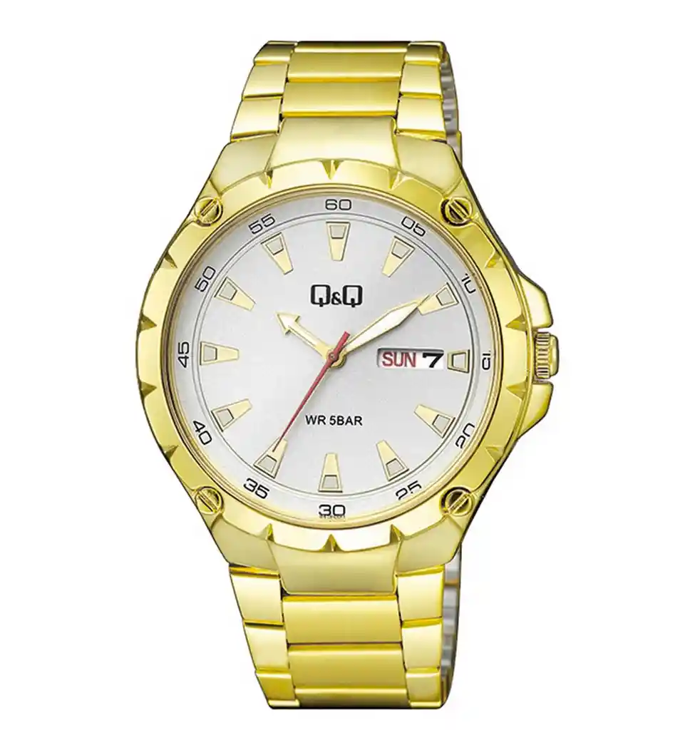 Reloj Para Hombre Qyq A216 A216j001y Dorado + Estuche