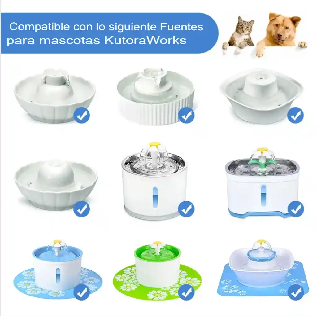 Bomba De Agua Con Luz Led Para Mascotas Fuente De Agua Dc 5v