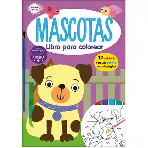 Libro De Manualidades Pintar Con Agua Mascotas Para Niños Niñas