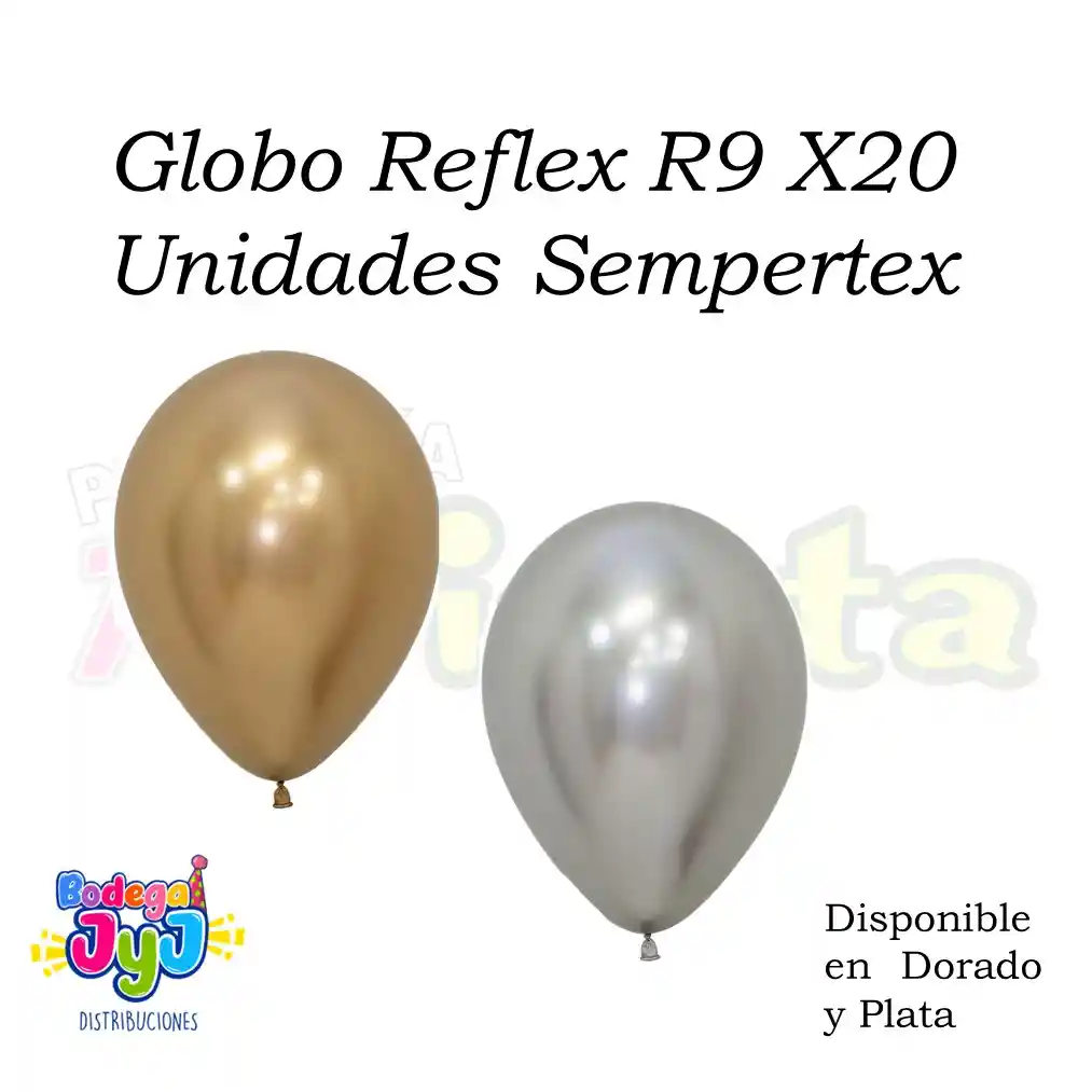 Globo Reflex R9 Dorado Y Plata Sempertex