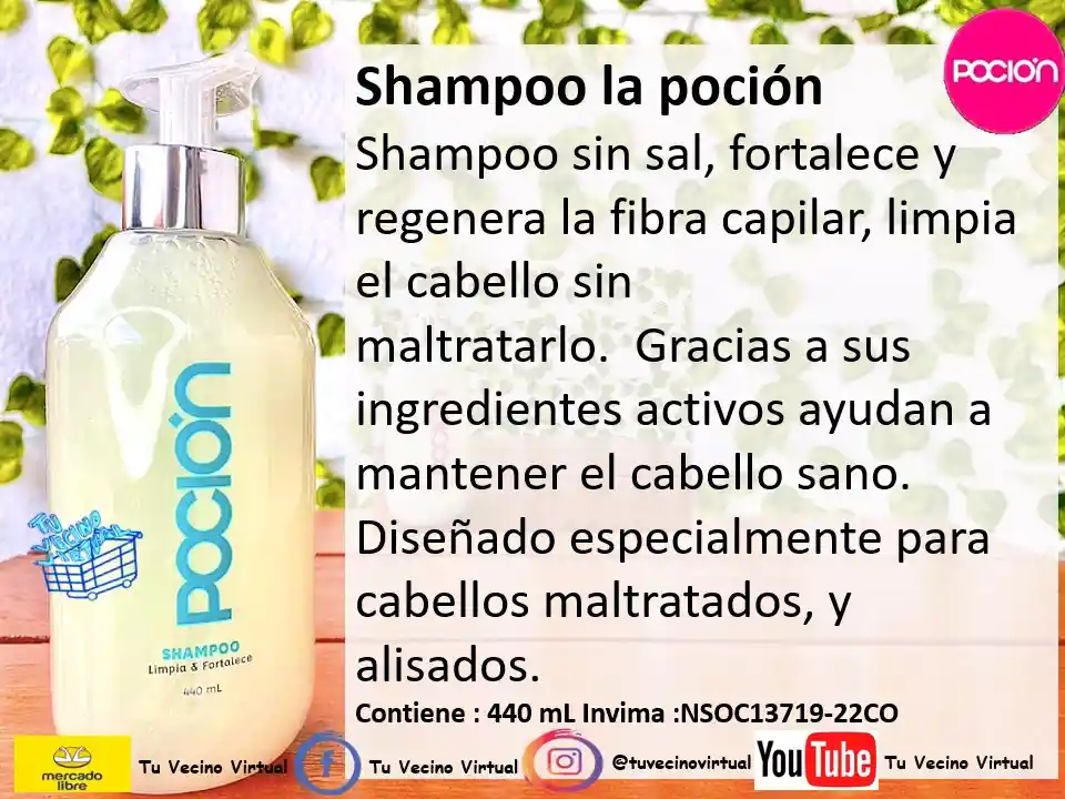 Shampoo, Tratamiento Acondicionador Y Oleo Brillo Infinito La Poción