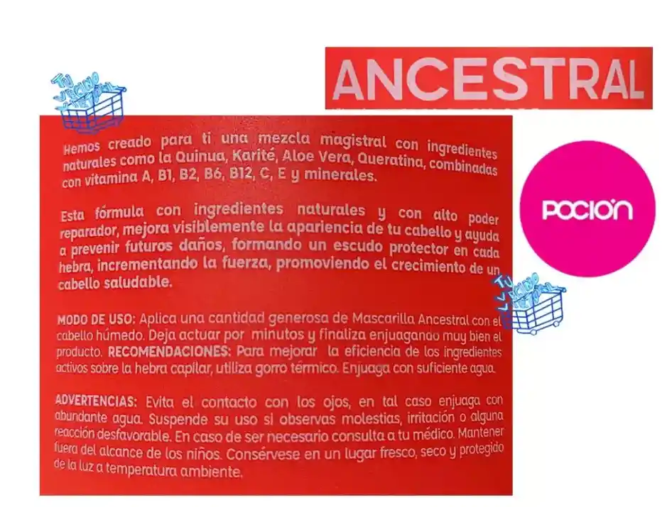 2 Tratamiento Acondicionador Y 1 Mascarilla Ancestral La Poción