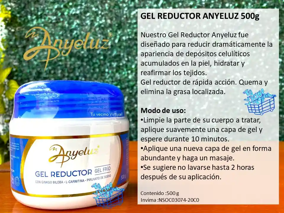 Gel Reductor Anyeluz Y Vinipel Yodado 100 Mt