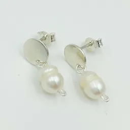 Aretes Mini De Plata Y Perlas