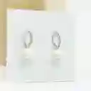 Aretes Pétalo De Plata Y Perla