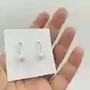 Aretes Pétalo De Plata Y Perla