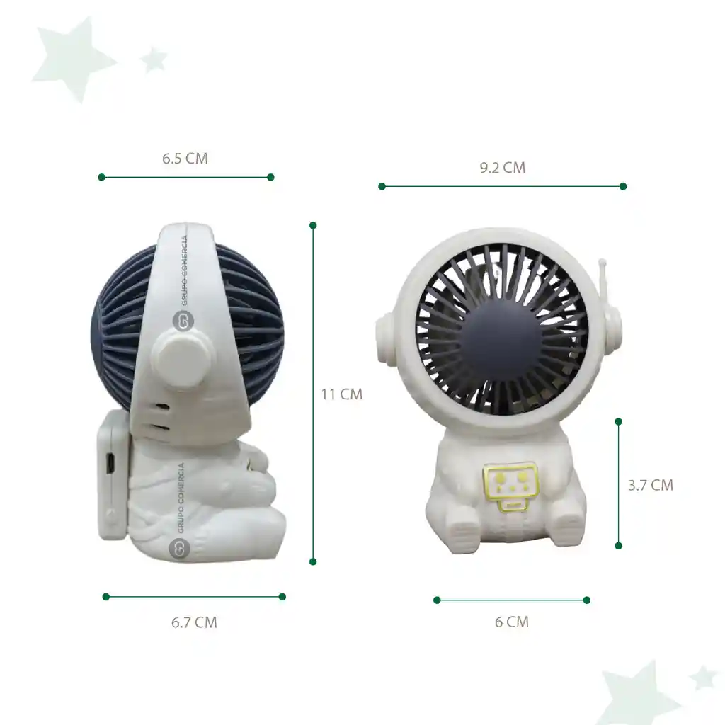 Mini Ventilador Astronauta Portátil Recargable